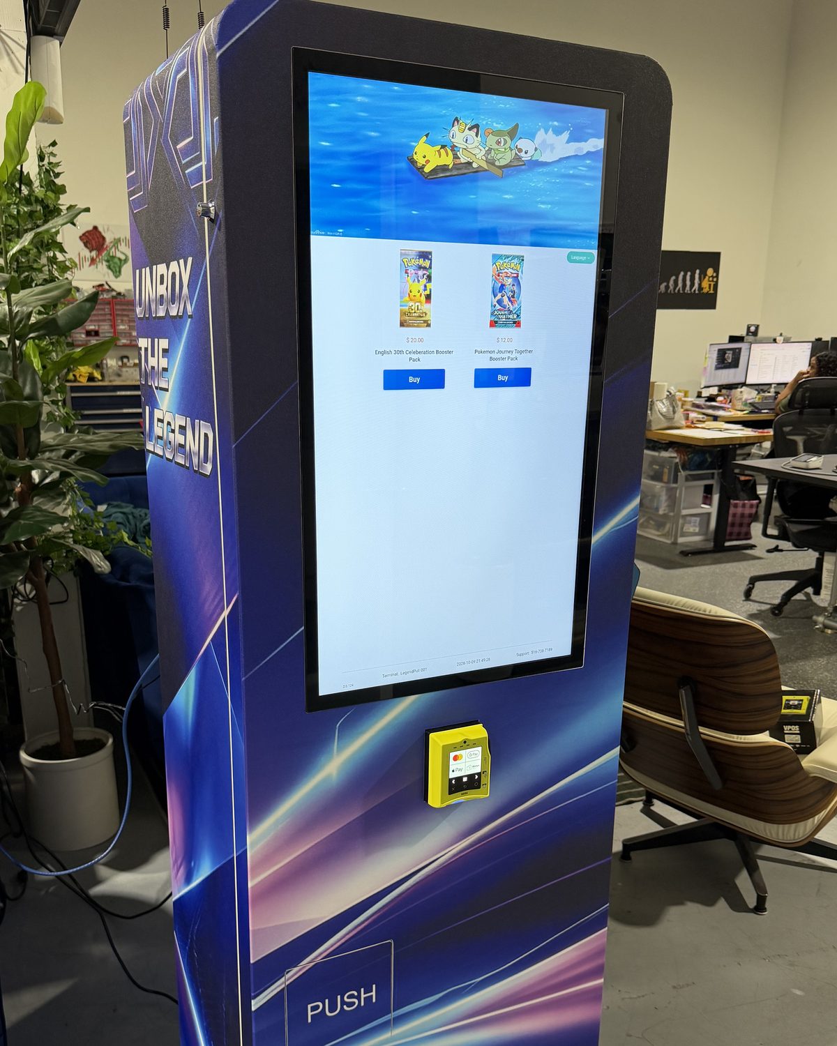 Machine 001, the Legend Pull trading card vending kiosk